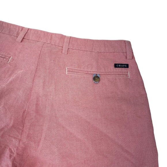 CHAPS Men's SZ 36 Waist Light Red Flat Front Bermuda Shorts  9.5” Inseam - Picture 12 of 12